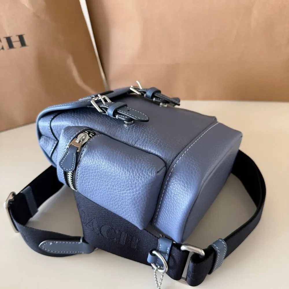 Coach Men's Sprint Sling Pack In Leather/Black Copper/Light Denim CBF63 NWT